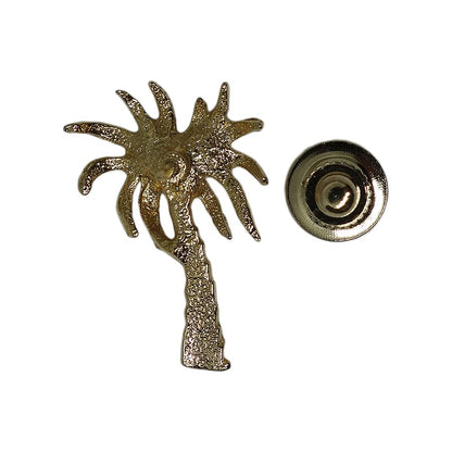 ヤシの木 ピンズ 金色 留め具付き