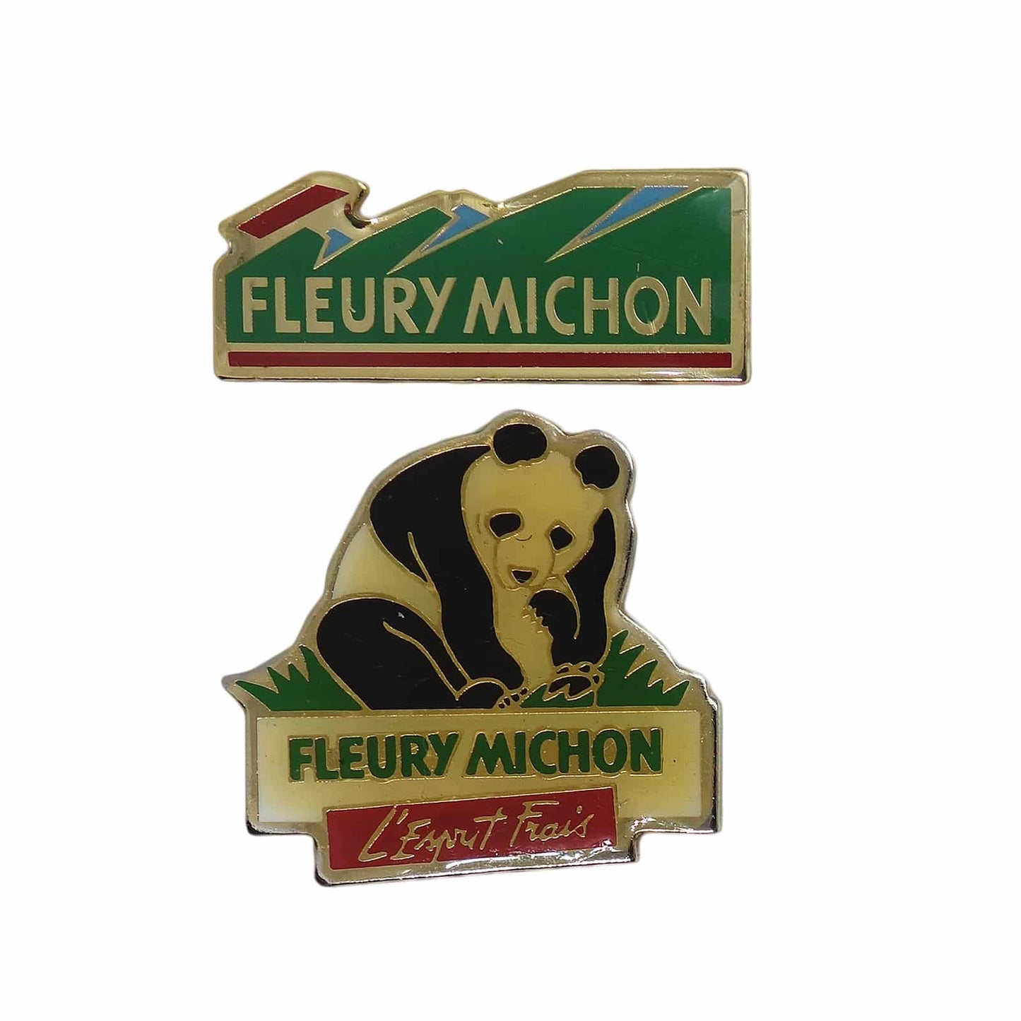 FLEURY MICHON ピンズ 農産食品企業 2点セット 留め具付き パンダ