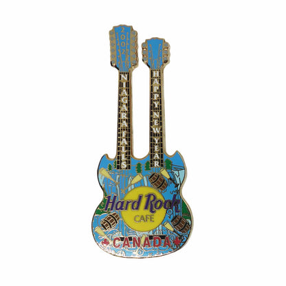 Hard Rock CAFE ダブルネックギター ピンズ ハードロックカフェ 留め具付き