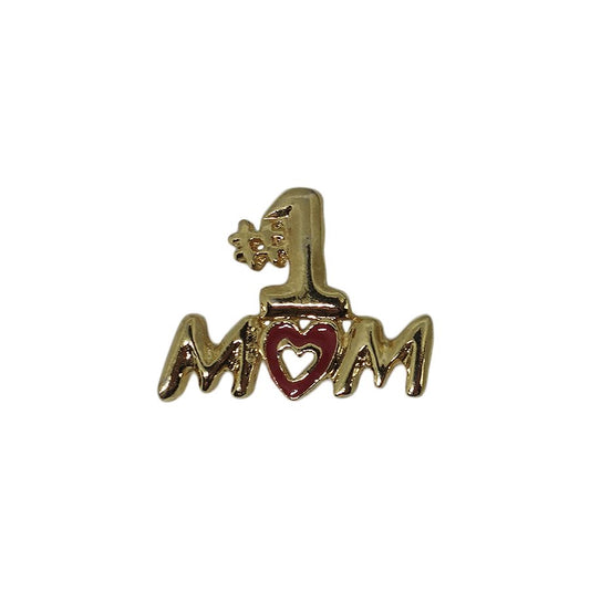 #1 MOM ピンズ ハート 留め具付き