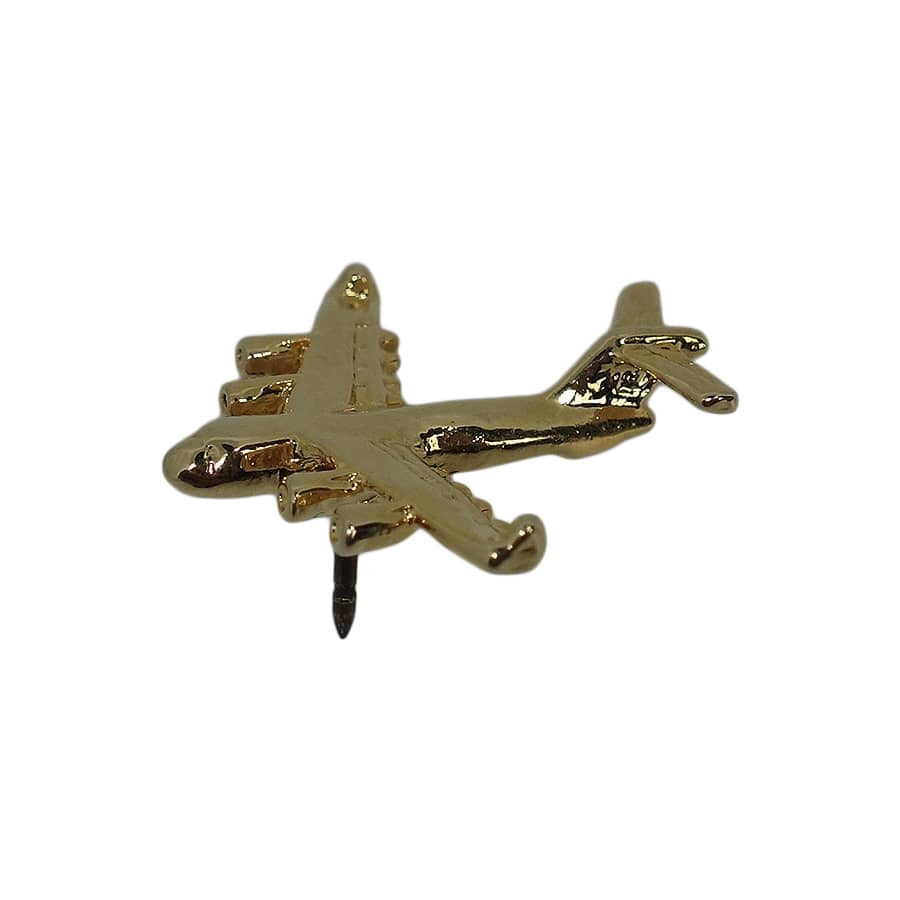 飛行機 ピンズ 金色 留め具付き