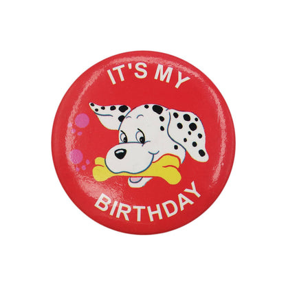 IT'S MY BIRTHDAY 犬 缶バッジ バッチ 誕生日