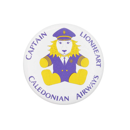 カレドニアン航空 缶バッジ バッチ CAPTAIN LIONHEART ライオンの機長