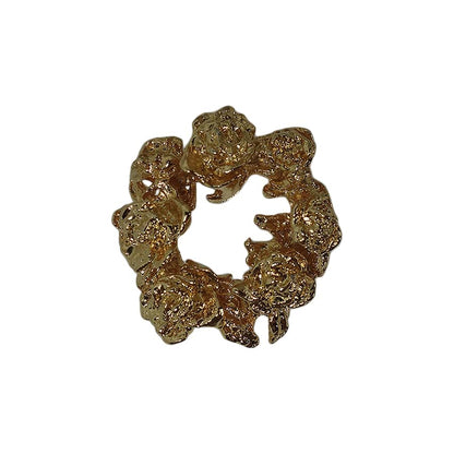 薔薇のリース ピンズ 金色 花 留め具付き