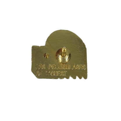 ピンズ 金色 ロゴ 留め具付き レトロ