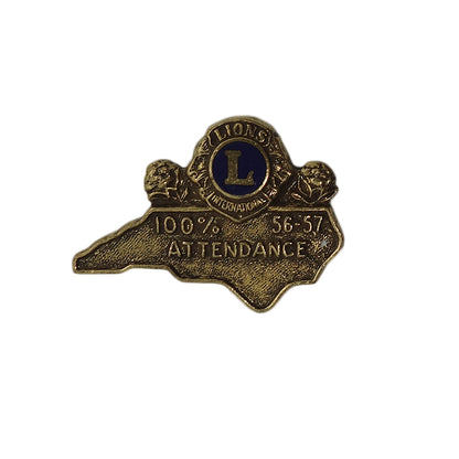 Lions Club ノースカロライナ州 地図型 スクリューネジ ピンバッジ ライオンズクラブ