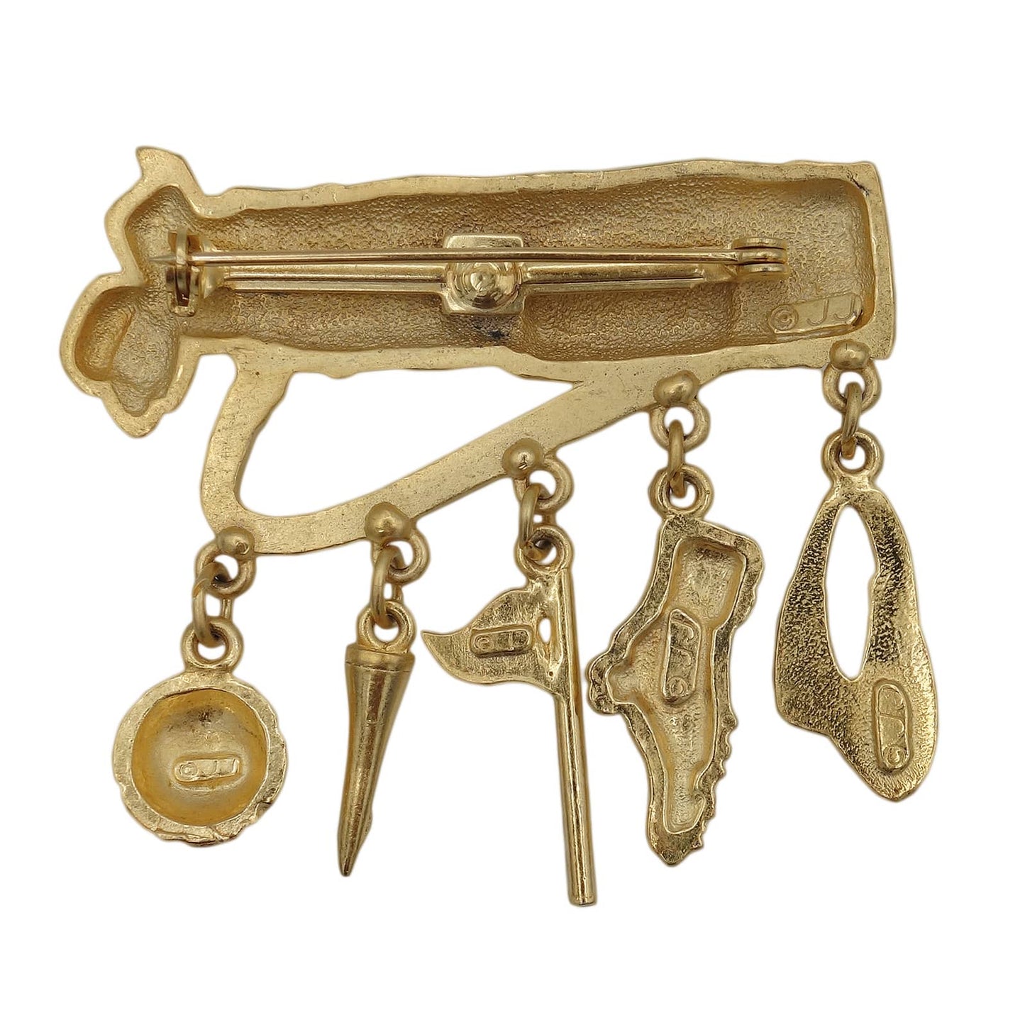 JJ ゴルフセット ブローチ 金色 JONETTE JEWELRY