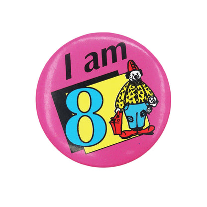 I AM 8 ピエロ 缶バッジ バッチ 8歳 誕生日