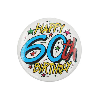 HAPPY 60th BIRTHDAY 缶バッジ バッチ 60歳 誕生日