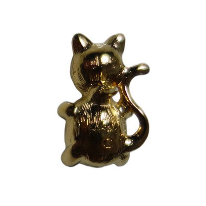 ピンズ ラインストーン 猫 留め具付き ピンバッジ