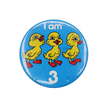 I am 3 アヒル 缶バッジ バッチ 3歳 誕生日