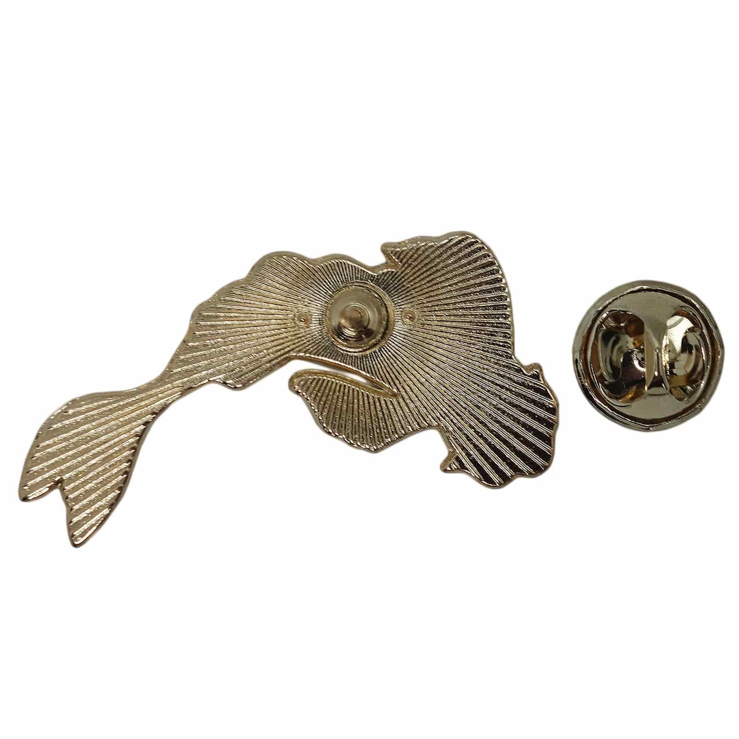 鯉 ピンズ 魚 黒 留め具付き