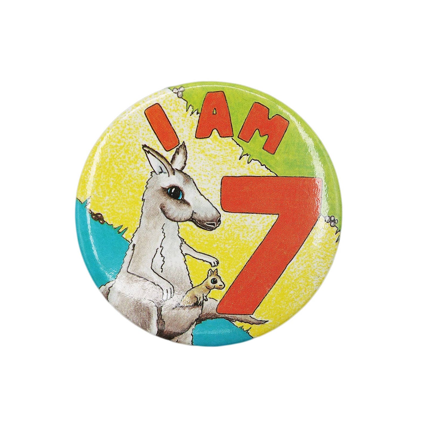 I AM 7 カンガルー 缶バッジ バッチ 7歳 誕生日