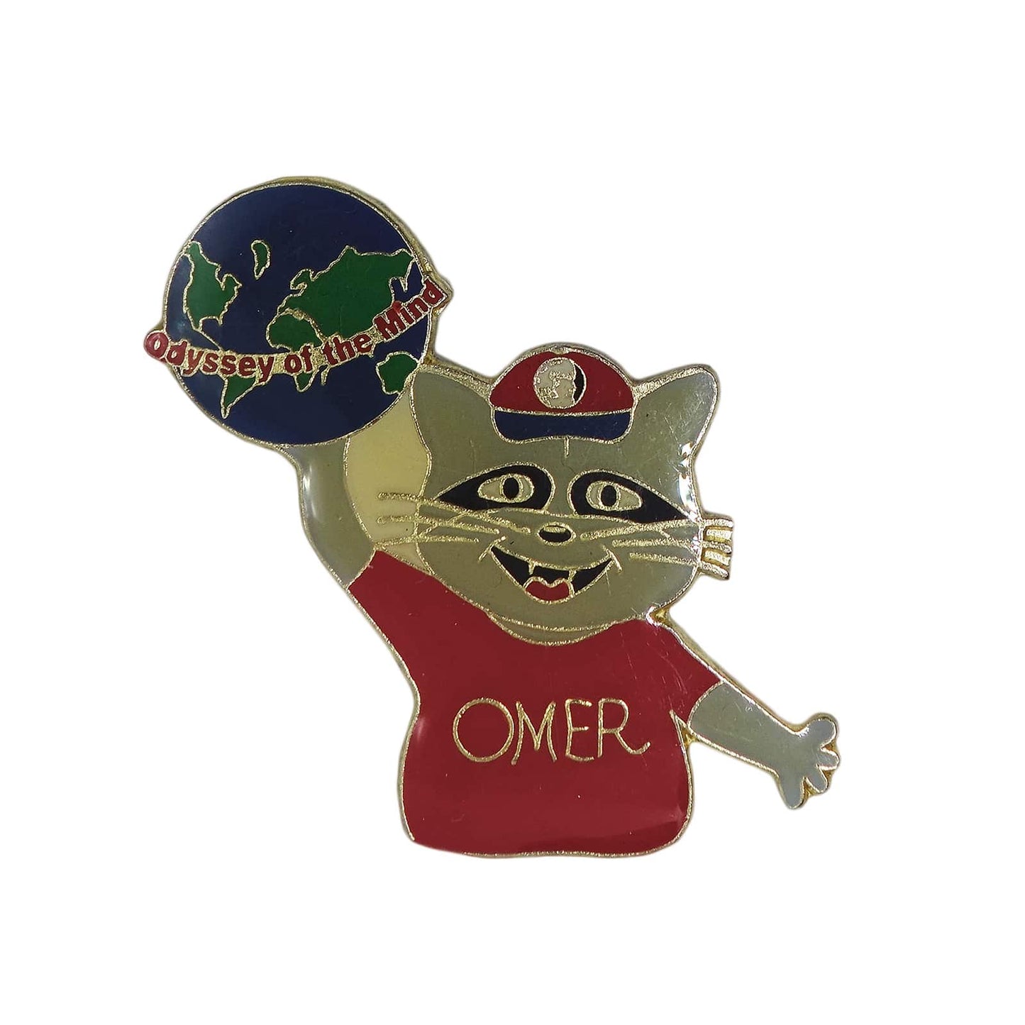 ODYSSEY OF THE MIND ピンズ アライグマ 留め具付き