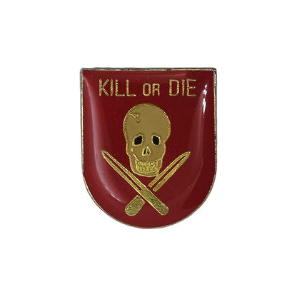 KILL OR DIE スカル ピンズ 髑髏 ミリタリー 留め具付き