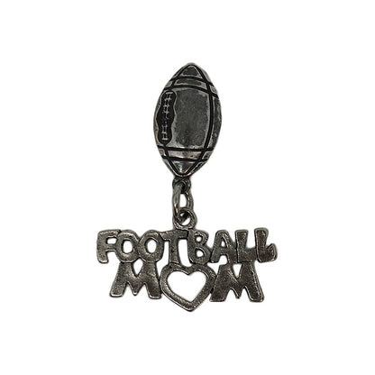 FOOTBALL MOM ピンズ フットボール 留め具付き