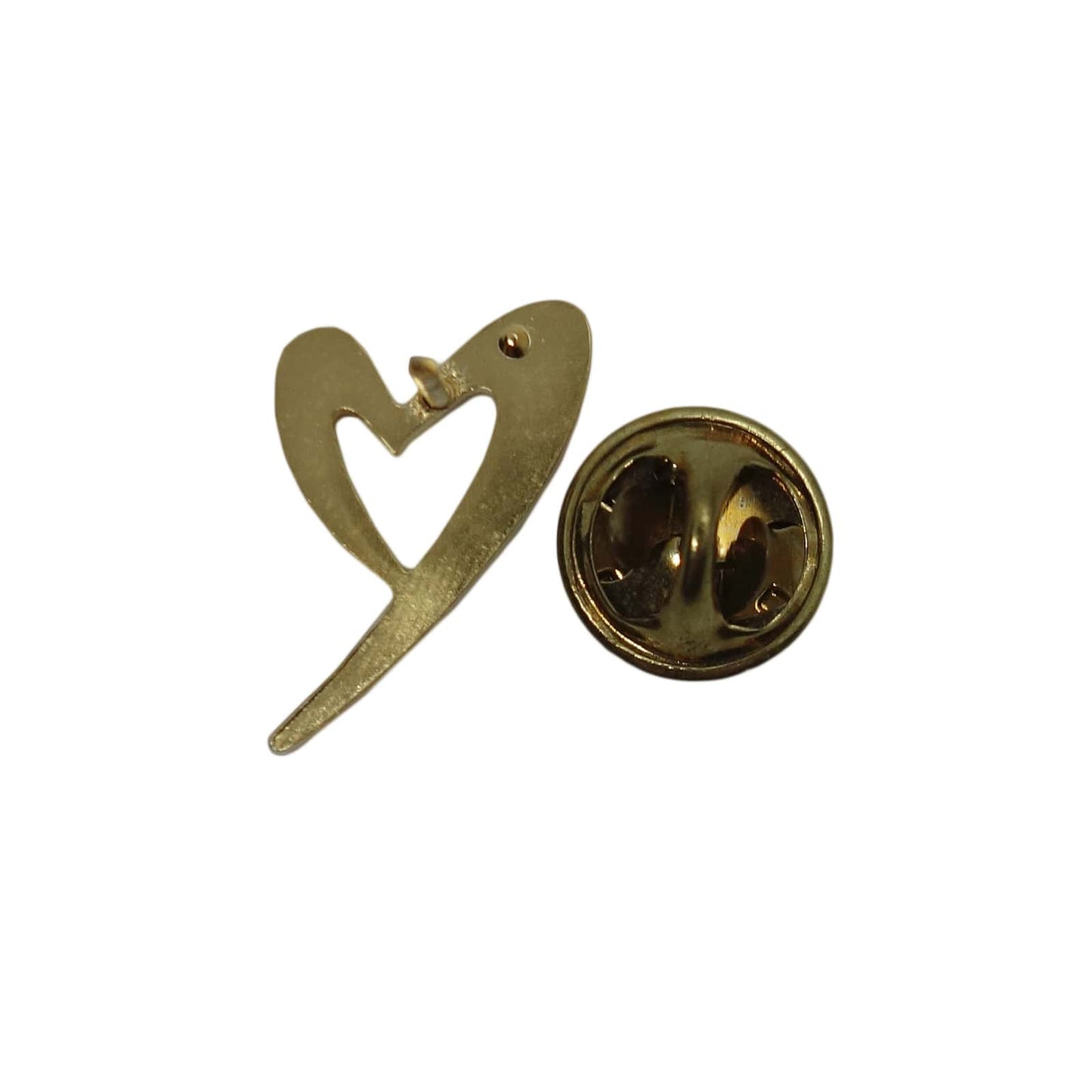 ハート ピンズ 金色 留め具付き