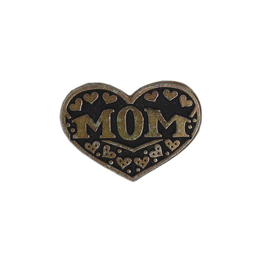 MOM ハート ピンズ 留め具付き