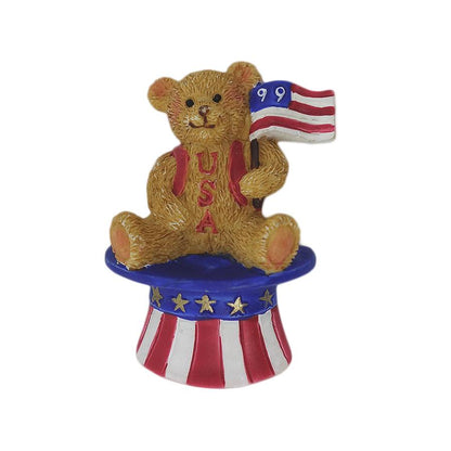 テディベア USA 99 ブローチ アンクルサムハット