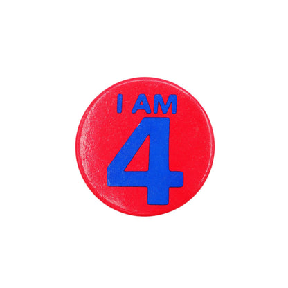 I AM 4 缶バッジ バッチ 4歳 誕生日