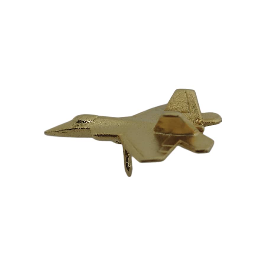 F-22 戦闘機 ピンズ 飛行機 金色 留め具付き