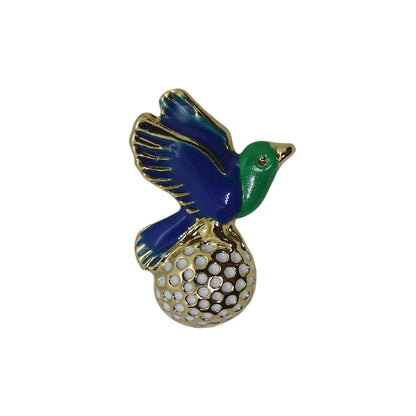鳥とゴルフボール ピンズ 留め具付き