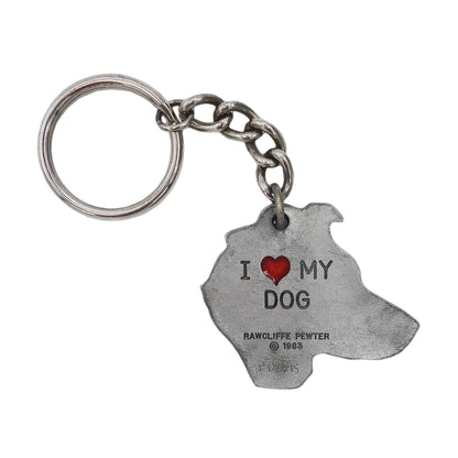 I LOVE MY DOG 犬 ピューター キーホルダー Rawcliffe 1983 ビンテージ