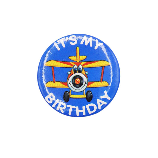 飛行機 缶バッジ バッチ IT'S MY BIRTHDAY  誕生日