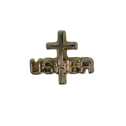 USHER クロス ピンズ 十字架 留め具付き