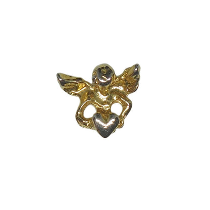 天使 ピンズ ハート エンジェル 金色 留め具付き レトロ