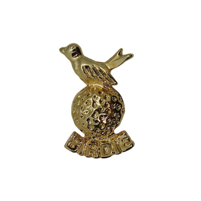 BIRDIE 鳥 ゴルフボール ピンズ 金色 留め具付き