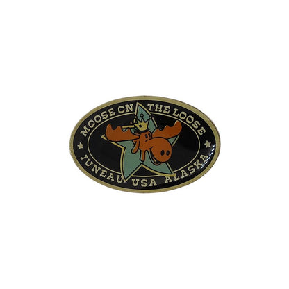 MOOSE ON THE LOOSE ピンズ ALASKA ムース 留め具付き