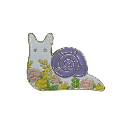 カタツムリ 花 ピンズ 留め具付き