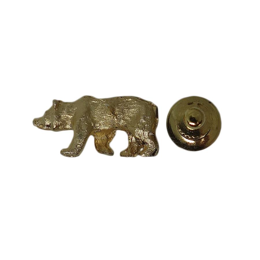 クマ ピンズ 動物 金色 留め具付き