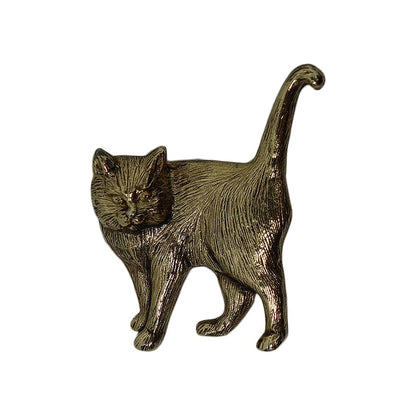 猫 ピンズ 金色 留め具付き