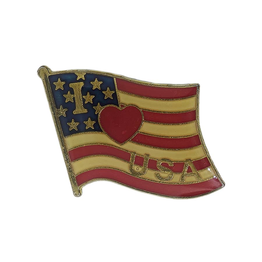 I Love USA 星条旗 ピンズ 国旗 留め具付き