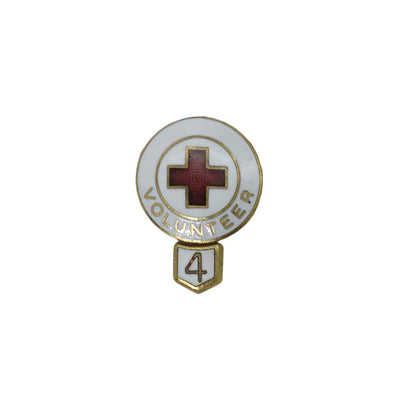RED CROSS 赤十字 VOLUNTEER 4 ピンズ レッドクロス 留め具付き