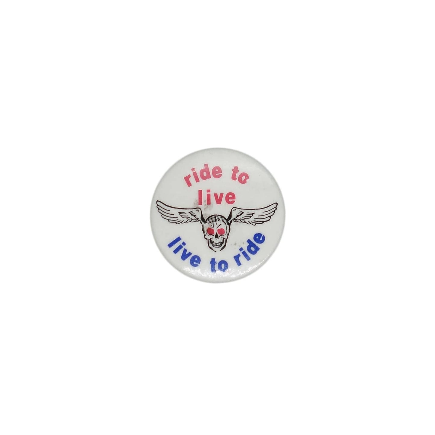 ride to live live to ride 缶バッジ バッチ バイカー スカルウイング