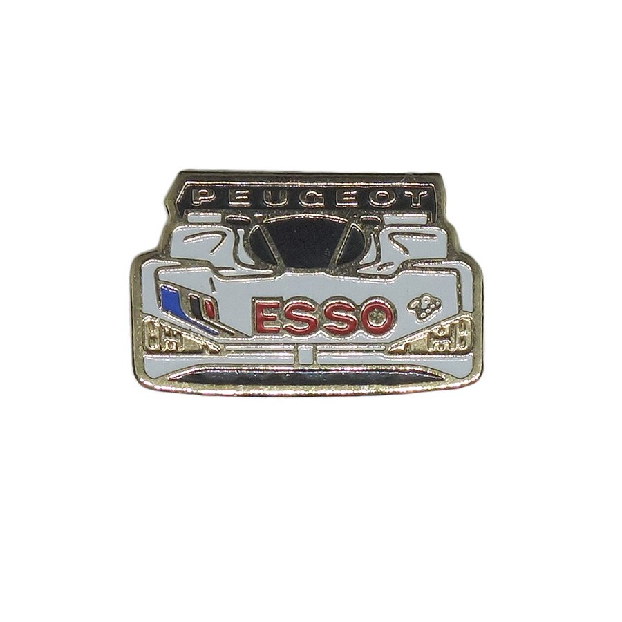 ESSO 自動車 ピンズ レーシングカー PEUGEOT プジョー　 留め具付き レトロ