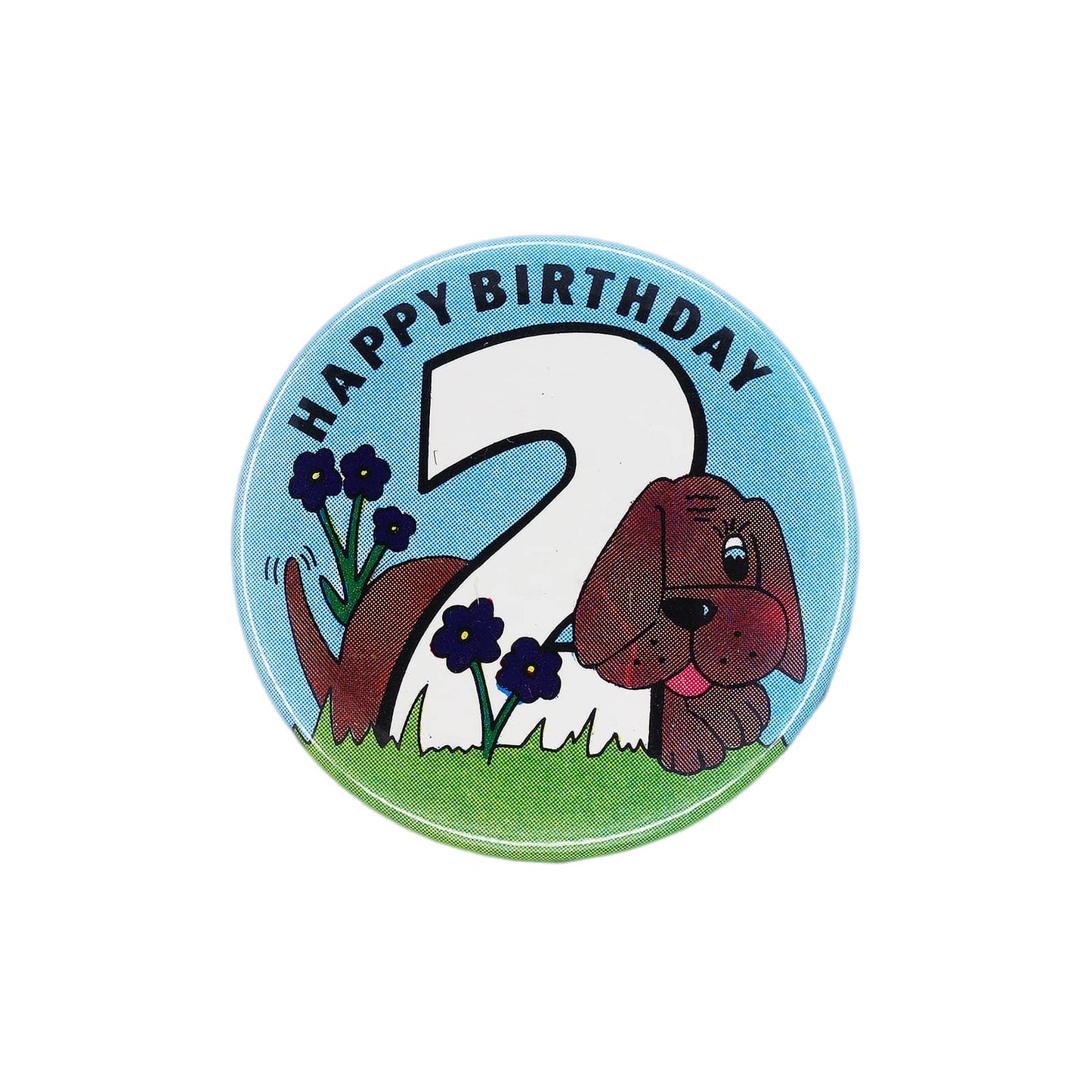 犬 HAPPY BIRTHDAY 2 缶バッジ バッチ 2歳 誕生日