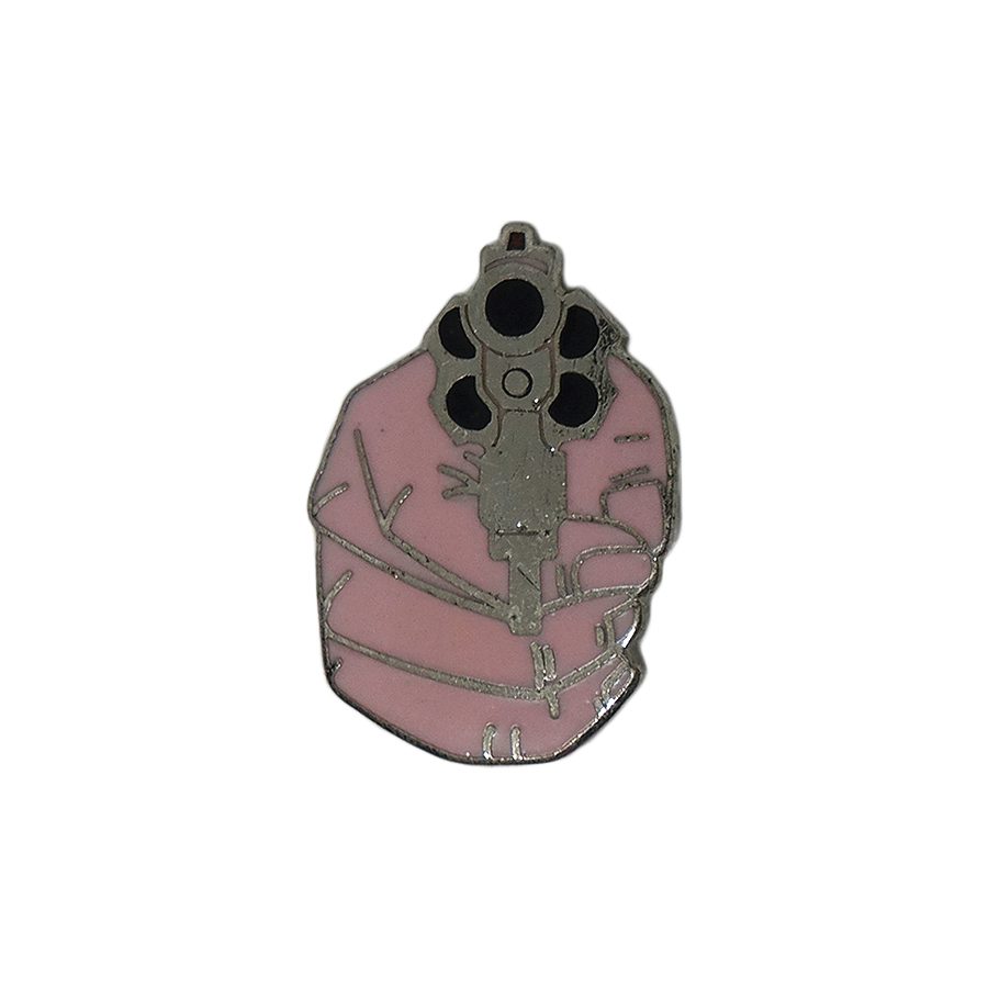 拳銃を構えた手 ピンズ ピストル 留め具付き