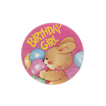 BIRTHDAY GIRL 缶バッジ バッチ 誕生日 ウサギ