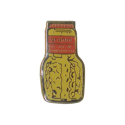 ピンズ granini フルーツジュース 留め具付き レトロ ピンバッチ
