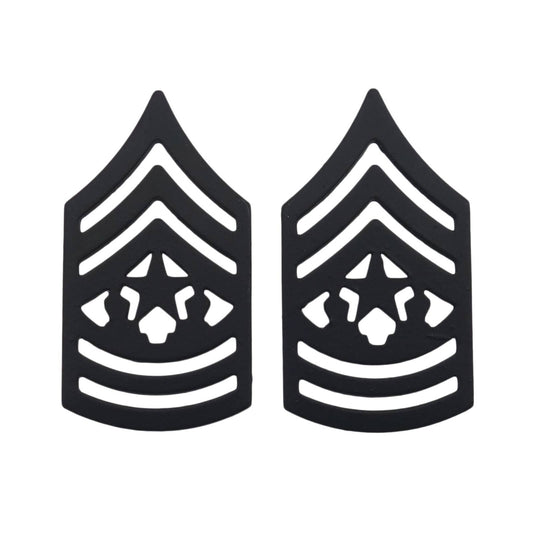 米軍 階級章 最上級曹長 黒 ピンズ ミリタリー インシグニア 2点セット