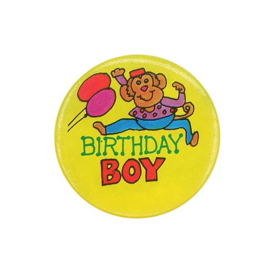BIRTHDAY BOY サル 缶バッジ バッチ 誕生日
