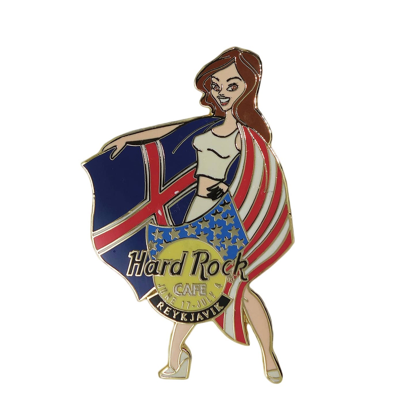 Hard Rock CAFE 国旗 女性 ピンズ ハードロックカフェ REYKJAVIK