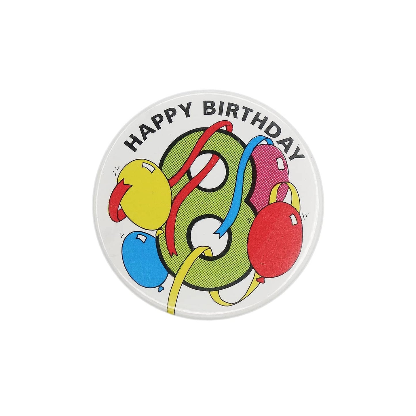 HAPPY BIRTHDAY 8 風船 缶バッジ バッチ 8歳 誕生日