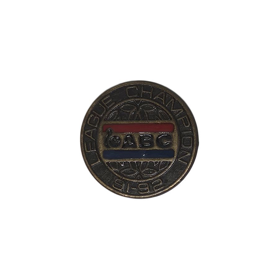 ABC ボウリング ピンズ LEAGUE CHAMPION 91-92 留め具付き　ピンバッチ
