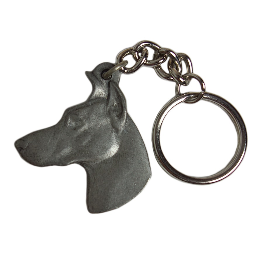 キーホルダー 犬 ドーベルマン Rawcliffe ピューター ヴィンテージ