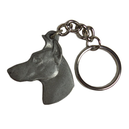 キーホルダー 犬 ドーベルマン Rawcliffe ピューター ヴィンテージ